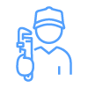 Plumber holding a wrench icon