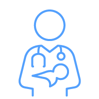 Doctor holding a baby icon