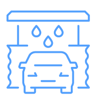 Car going through a car wash icon