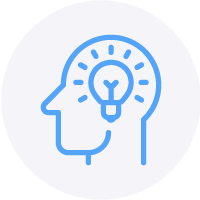 light bulb in inside a head Icon