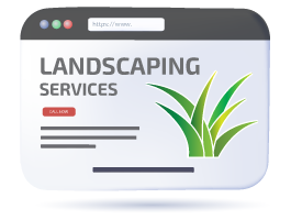 Cartoon of a website for Landscaping