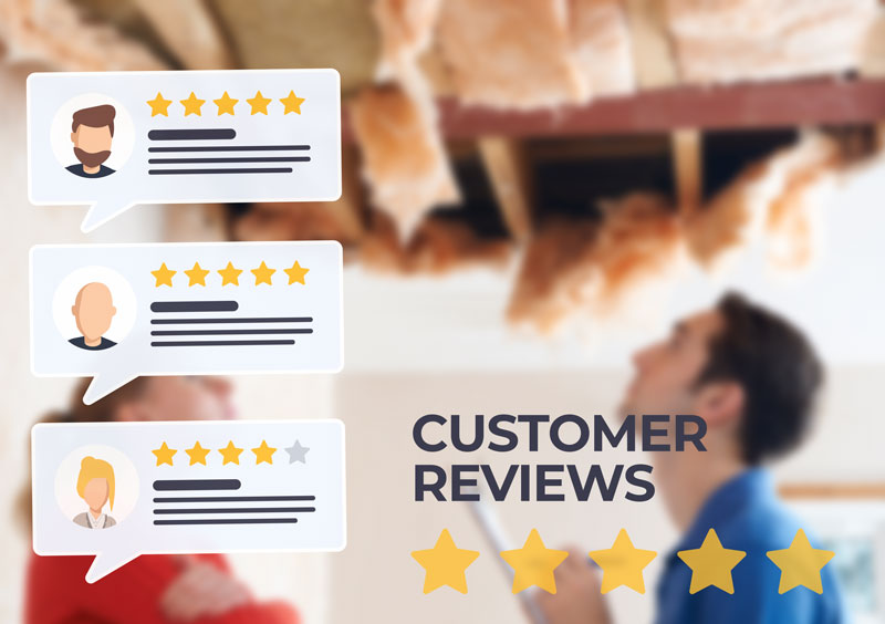 Mock up of customer reviews