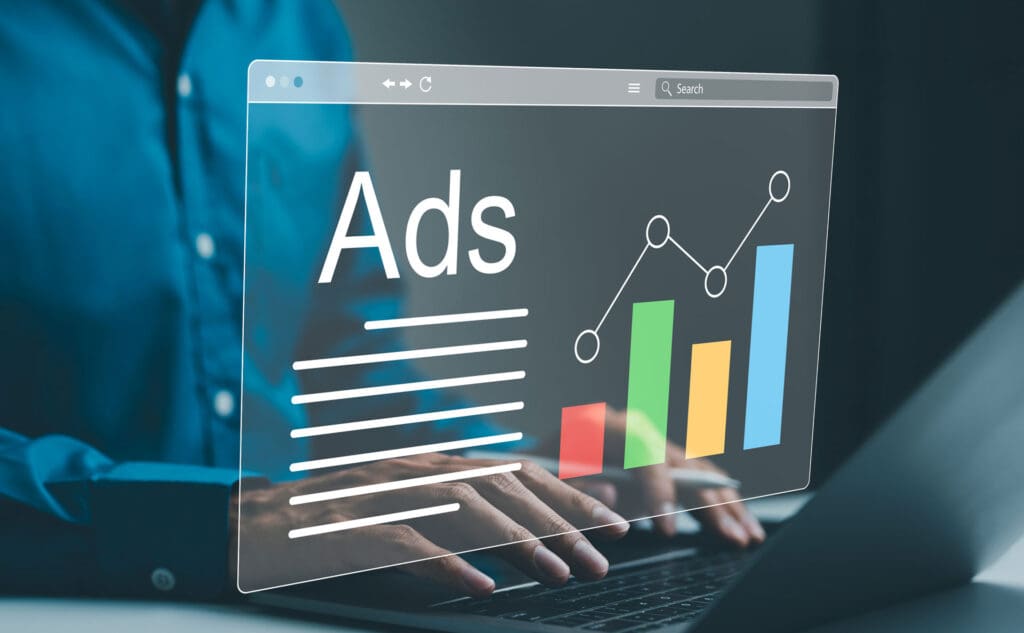 digital dashboard showing the statistics of PPC ads