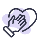 hand over a heart icon