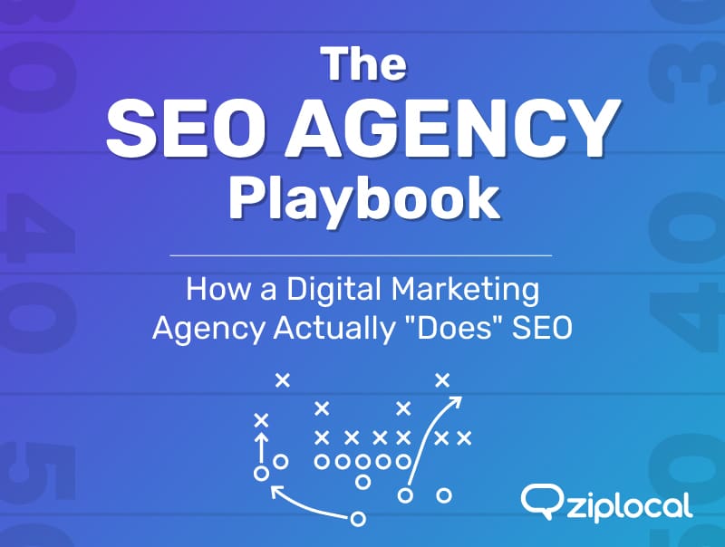 The SEO Playbook on a gradient image with a faded football field.